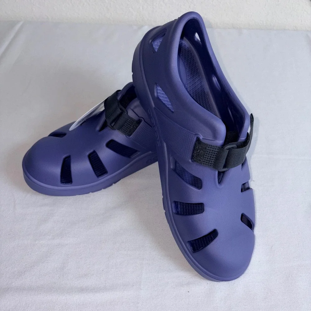 OOFOS OOCANDOO Sandals 10 Water Drop New Purple Recovery Comfort Strap Shoes
